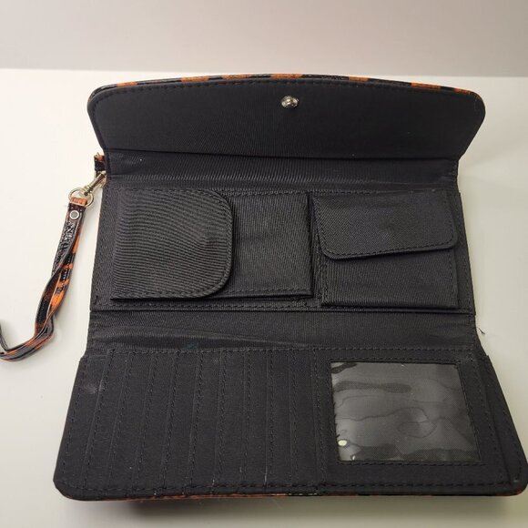 Animal Print Orange and Black Clutch Wallet Purse Travel Unisex Wallet- NWOT - Picture 6 of 7